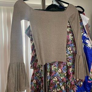 Off the shoulder long sleeve shirt